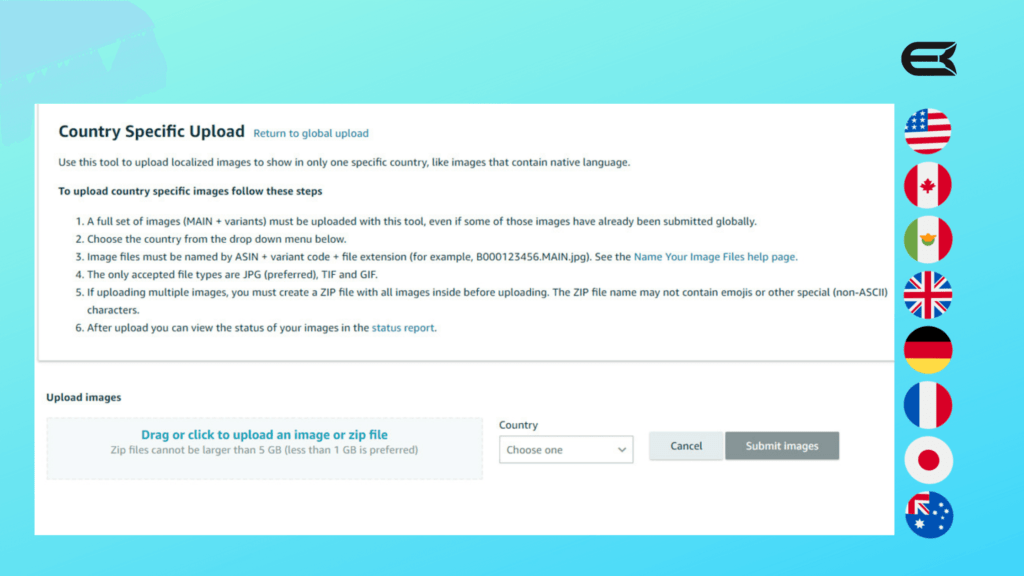 Amazon Country Specific Upload - Near By Margin Business